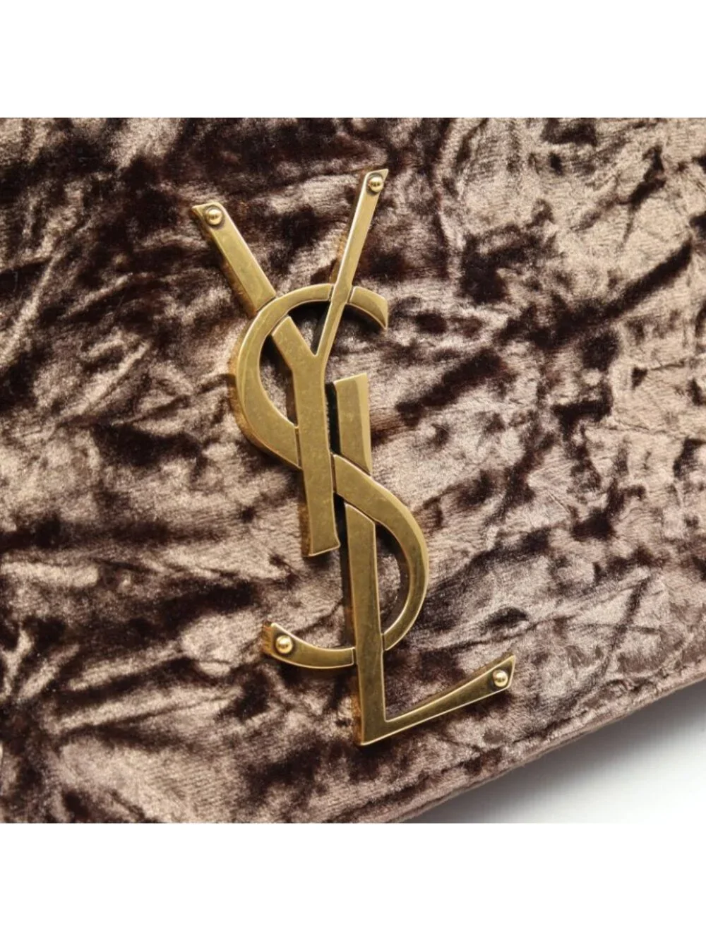 Saint Laurent Paris Shoulder Bag Kate 99 Brown Fabric 99 Chain